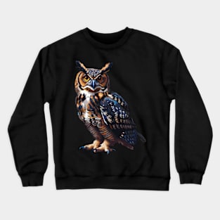 Pixelated Owl Artistry Crewneck Sweatshirt